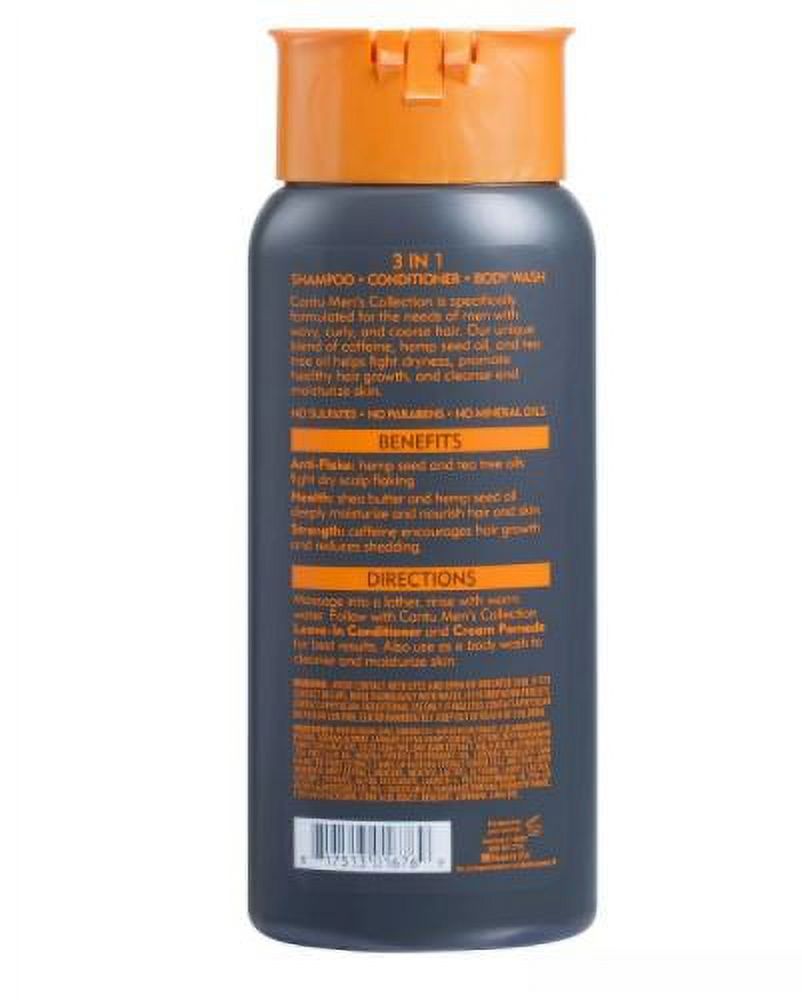 Cantu Men's Shea Butter 3 N 1 Shampoo, Conditioner, & Body Wash 13.5oz