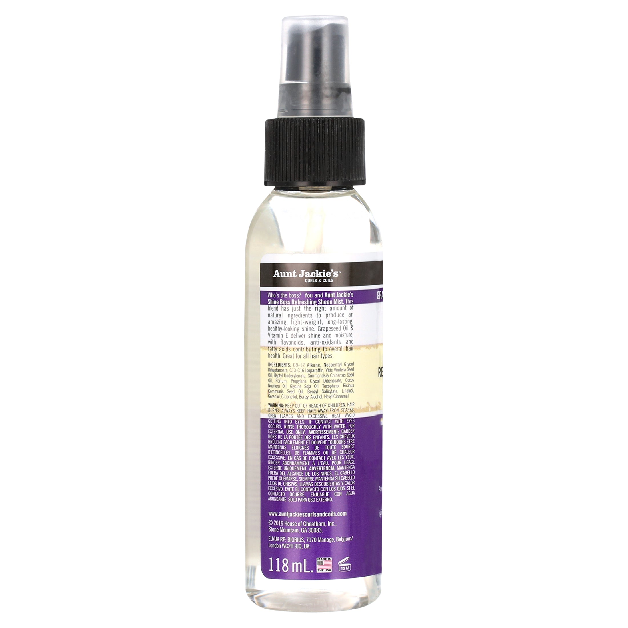 Aunt Jackie's Shine Boss Sheen Mist Spray 4 oz