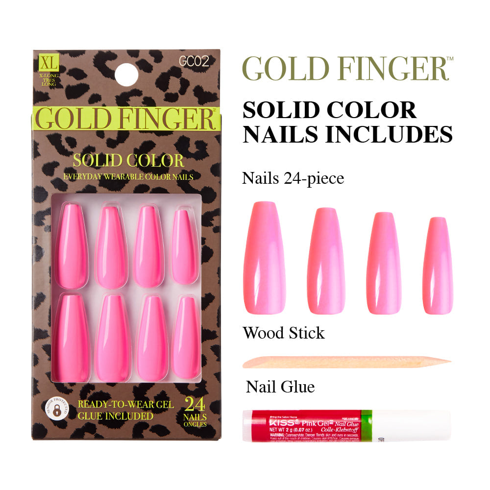 Goldfinger Solid Color Press on Nails-Let it Shine GC02