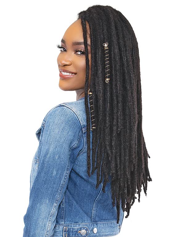 Janet Loc And Roll Human Hair Locs 12"  Color-Natural