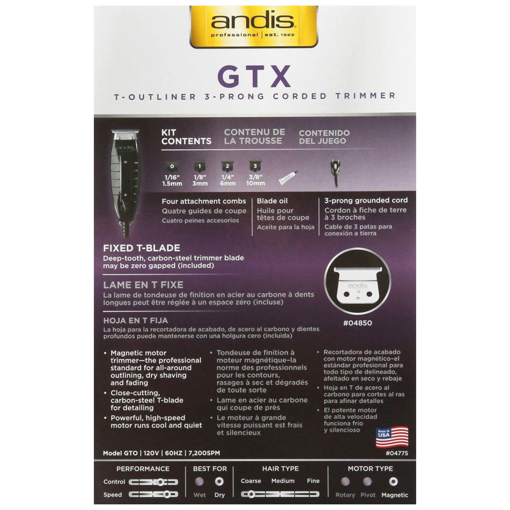 Andis GTX T-Outliner 3 Prong Corded Trimmer #04850