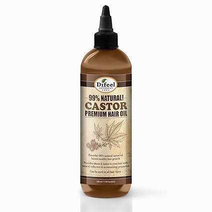 Difeel Natural Premium Hair Oil - Castor Oil 8 oz