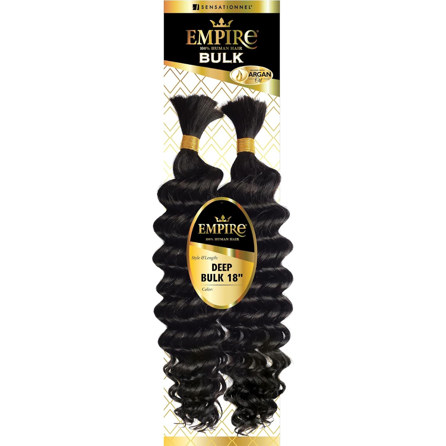 Sensationnel Empire 100% Human Hair Deep Bulk 18" Color 1