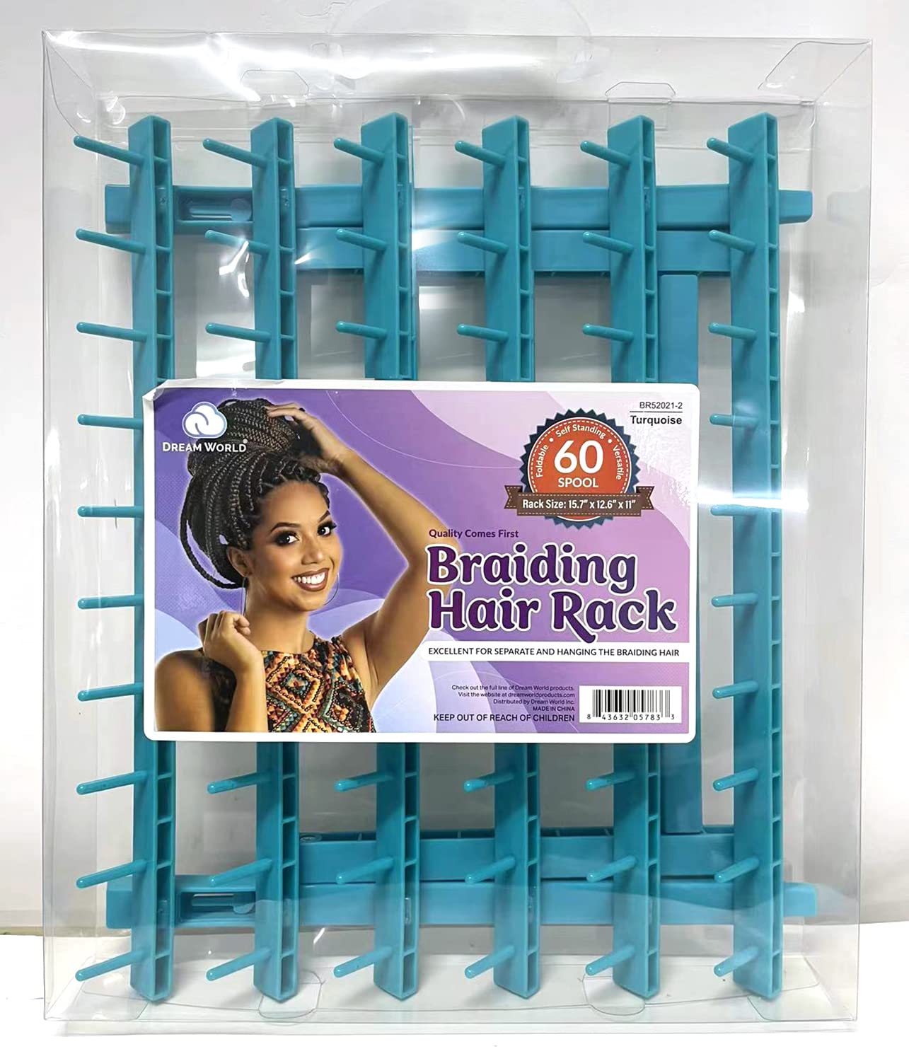 Dream World 120 Spool Braiding Hair Rack Turquoise