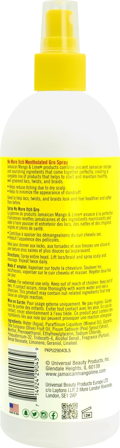 Jamaican Mango and Lime Maximum Relief No More Itch GRO Spray, 16 oz