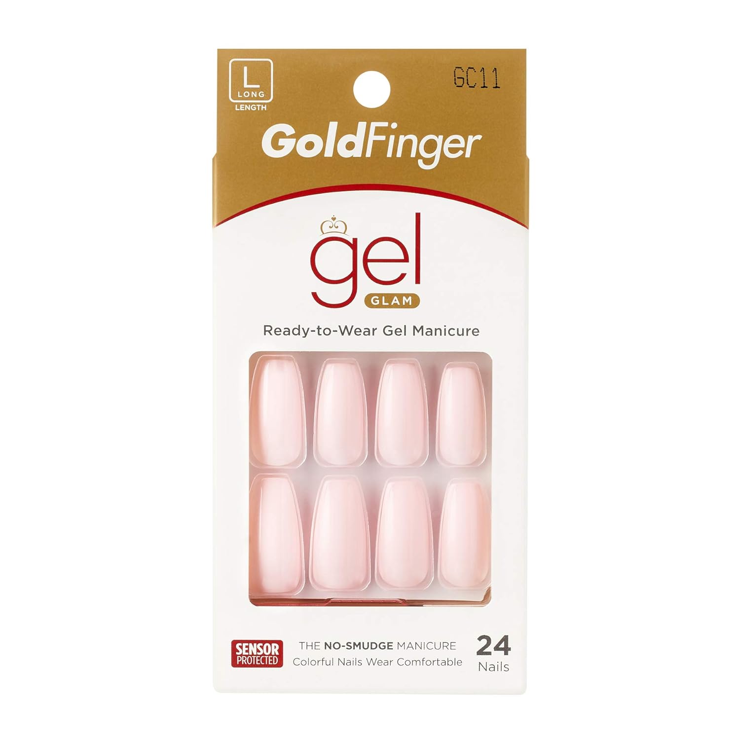 Goldfinger Solid Color Press on Nails-Pale Pink GC11