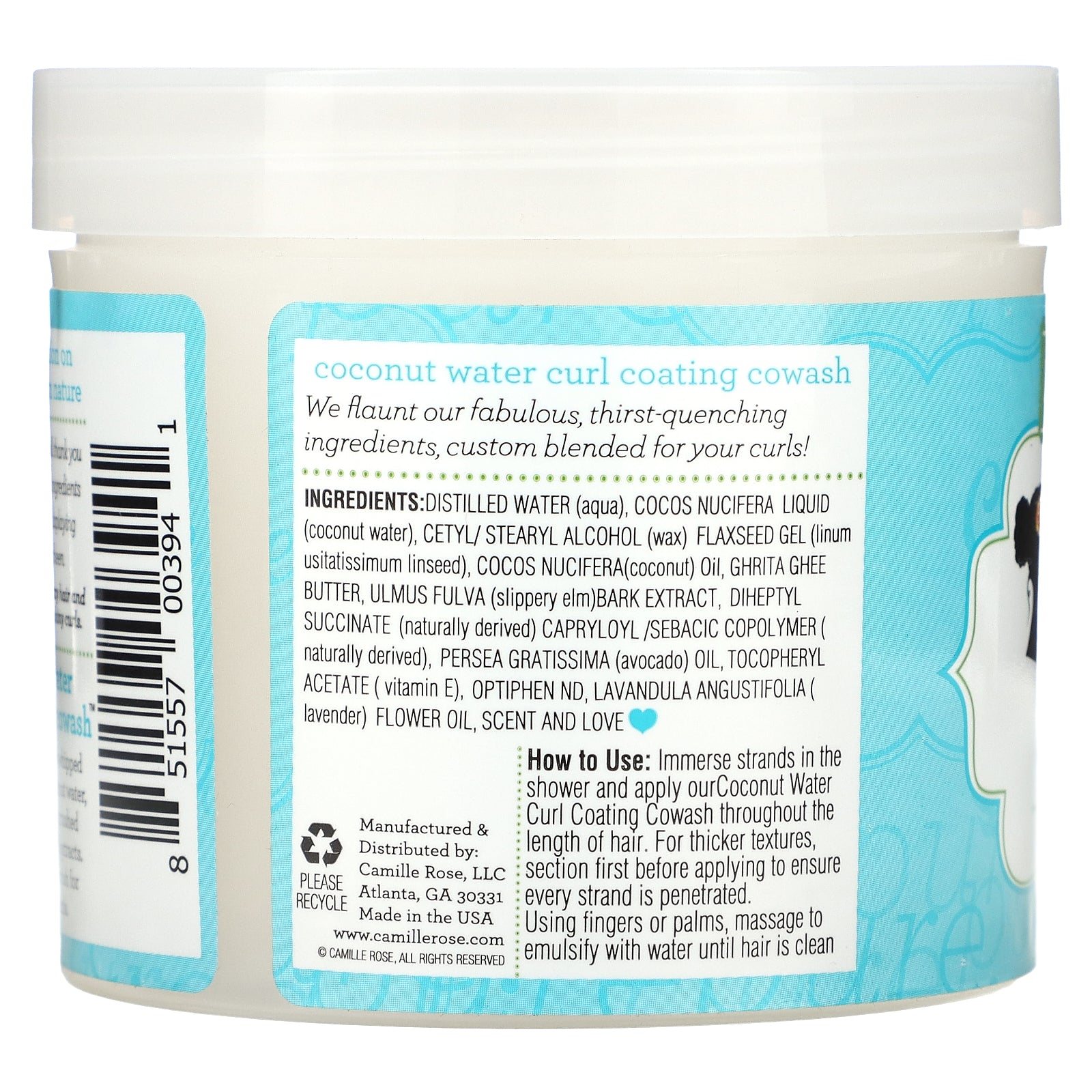 Camille Rose Coconut Water Curl Coating Cowash 12oz