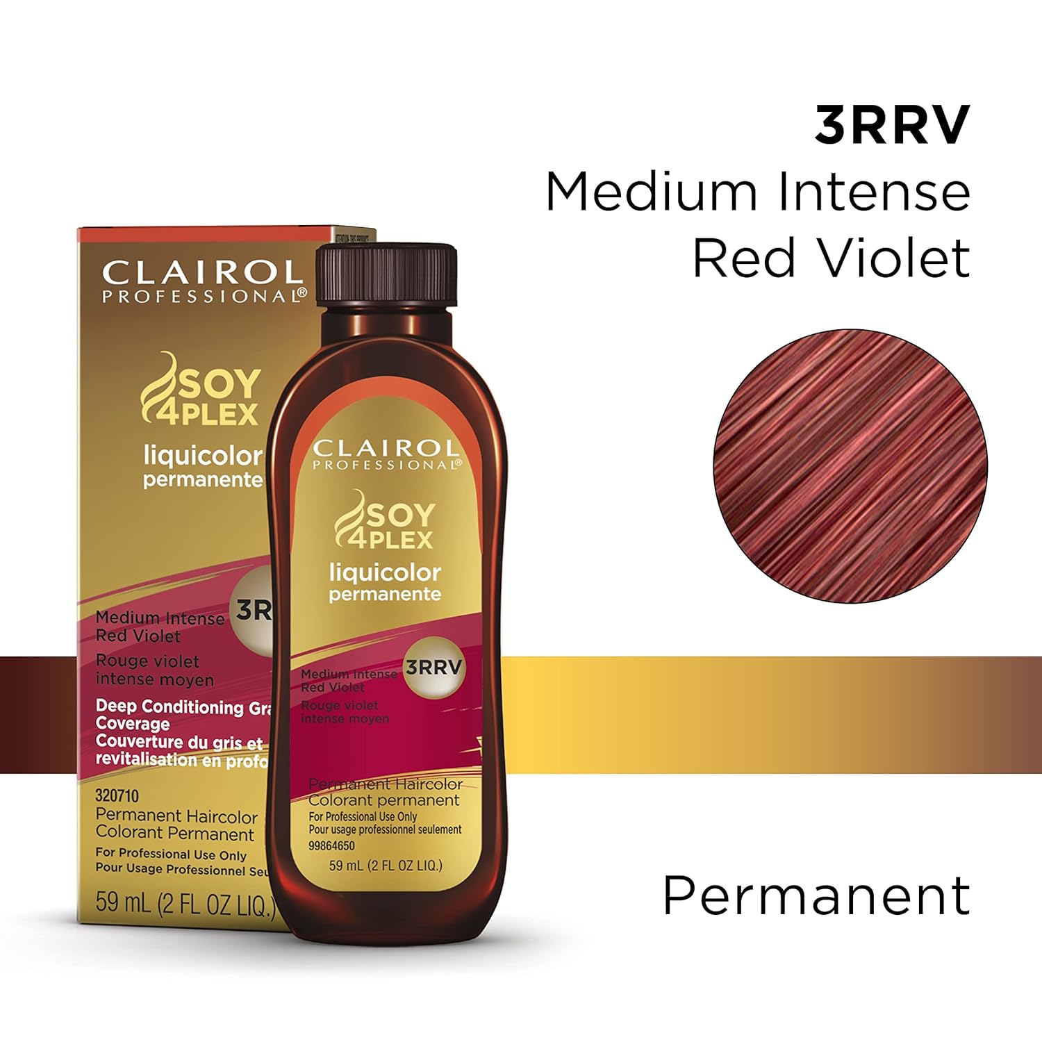 Clairol Soy 4 Plex 3RRV-Medium Intense Red Violet 2 oz