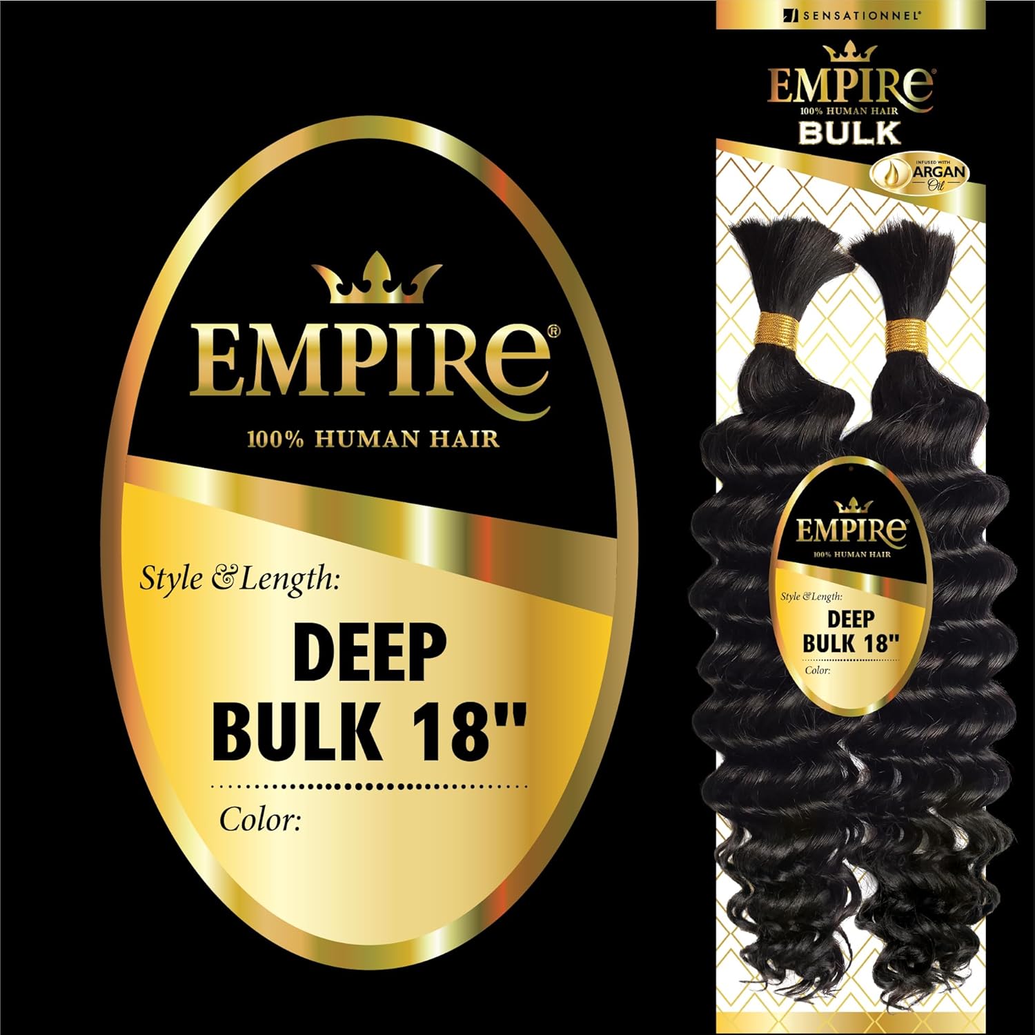 Sensational Empire 100% Human Hair Deep Bulk 18″  Color 27