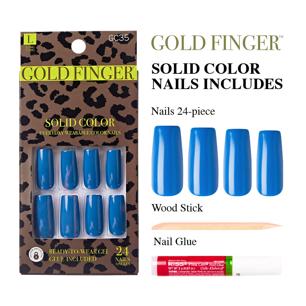 Goldfinger Solid Color Press on Nails-Fall From U GC35