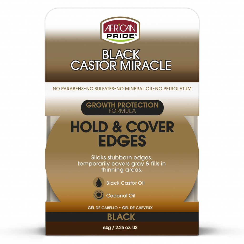 African Pride Black Castor Miracle Hold And Cover Edges Black 2.25oz