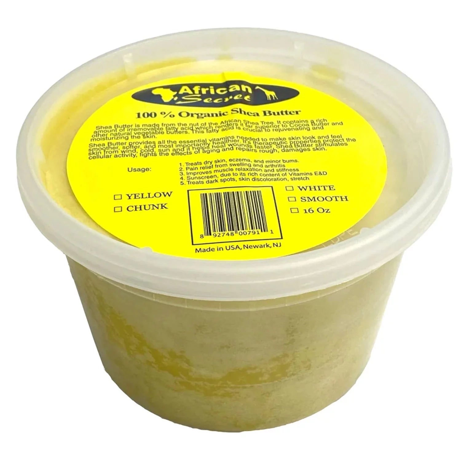 African Secret Shea Butter Yellow 16 oz