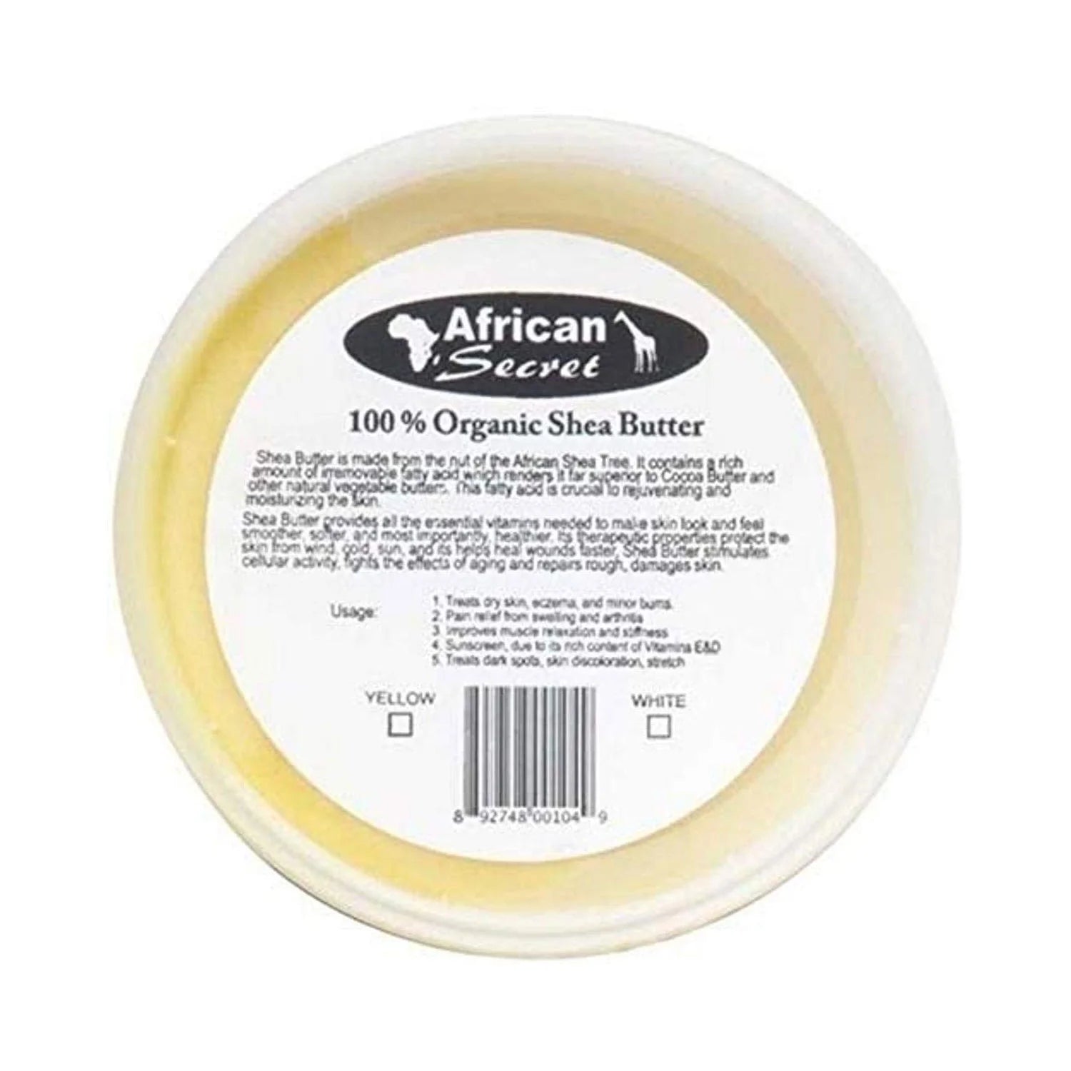 African Secret Shea Butter White 8 oz