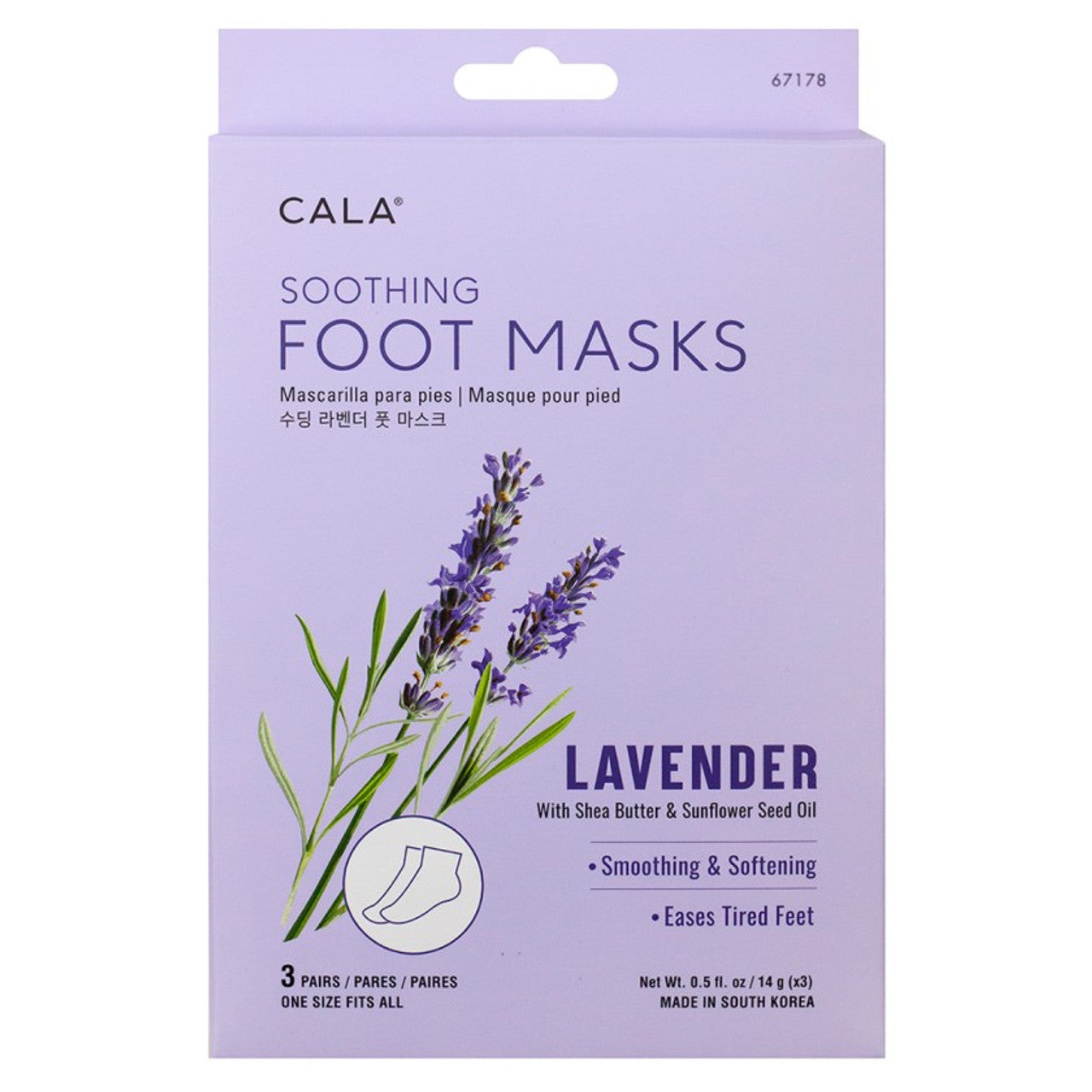 Cala Soothing Foot Masks-Lavender 3 Pairs