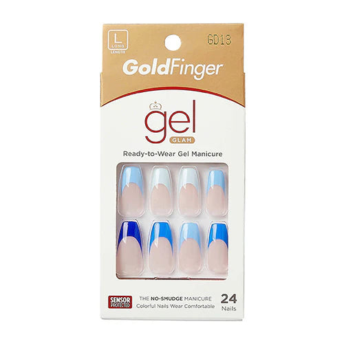 Goldfinger Gel Glam Press on Nails- Feeling Blue GD13