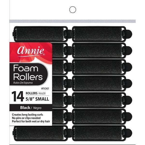 Annie Foam Rollers Small 14ct Black