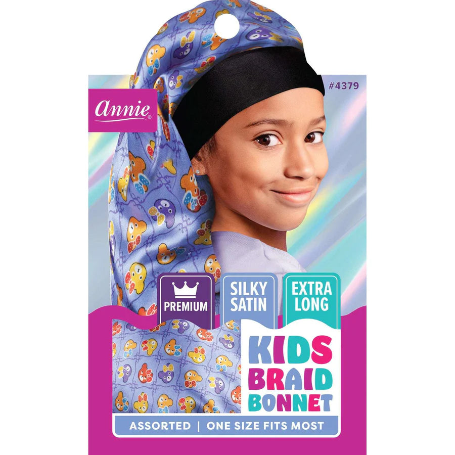 Annie Premium Kid's Silky Wide Edge Braid Bonnet Dual Layer Assorted