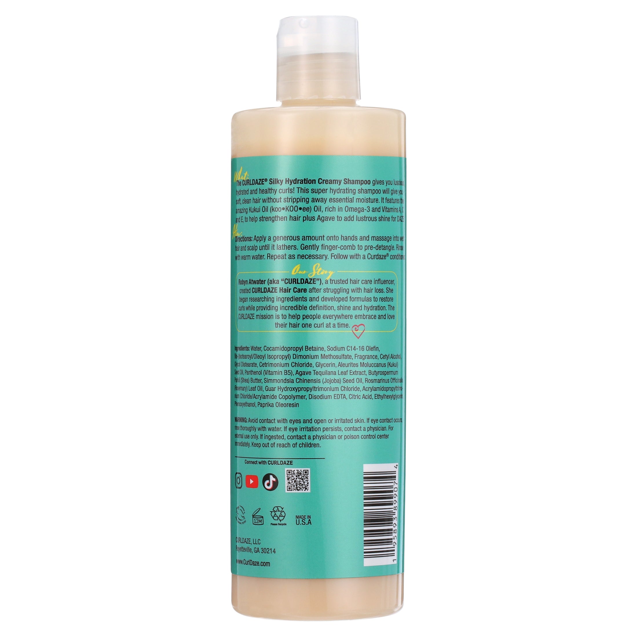 Curldaze Silky Hydration Creamy Shampoo 12oz