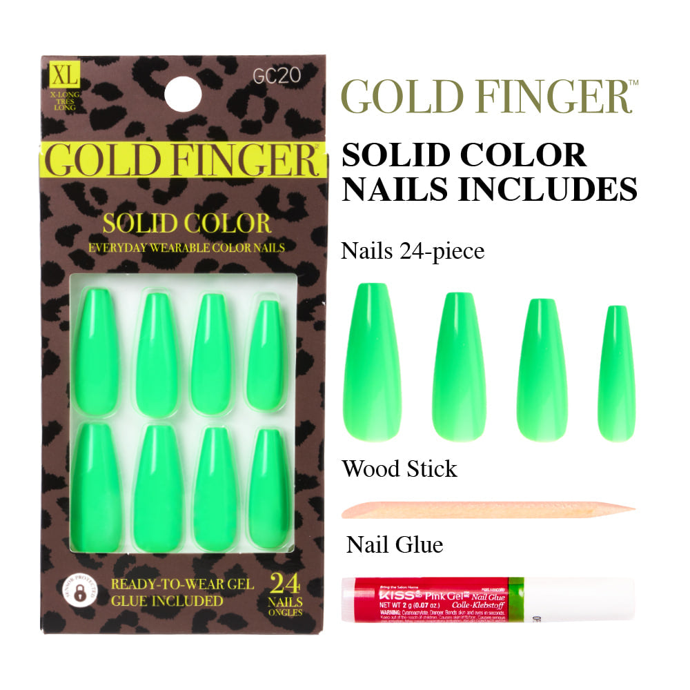 Goldfinger Solid Color Press on Nails- Rush Hour GC20