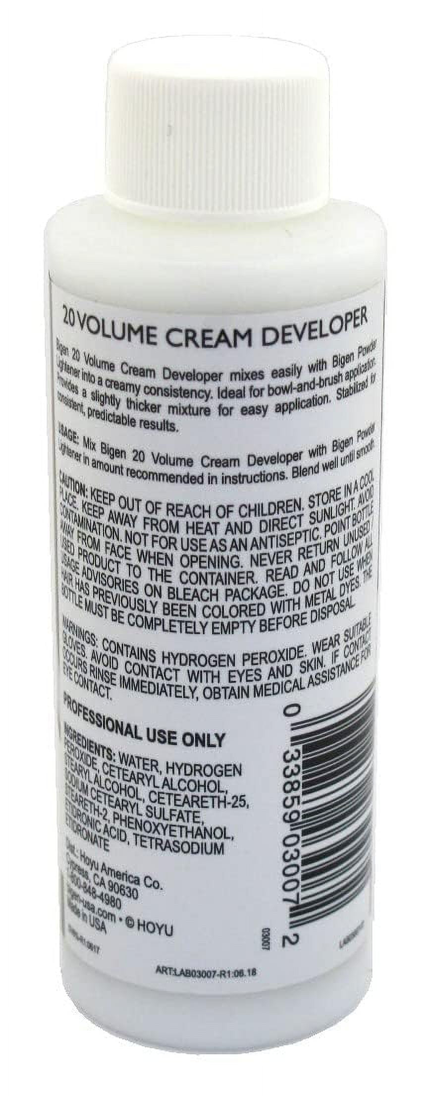 Bigen Cream Developer 20 volume 4 oz