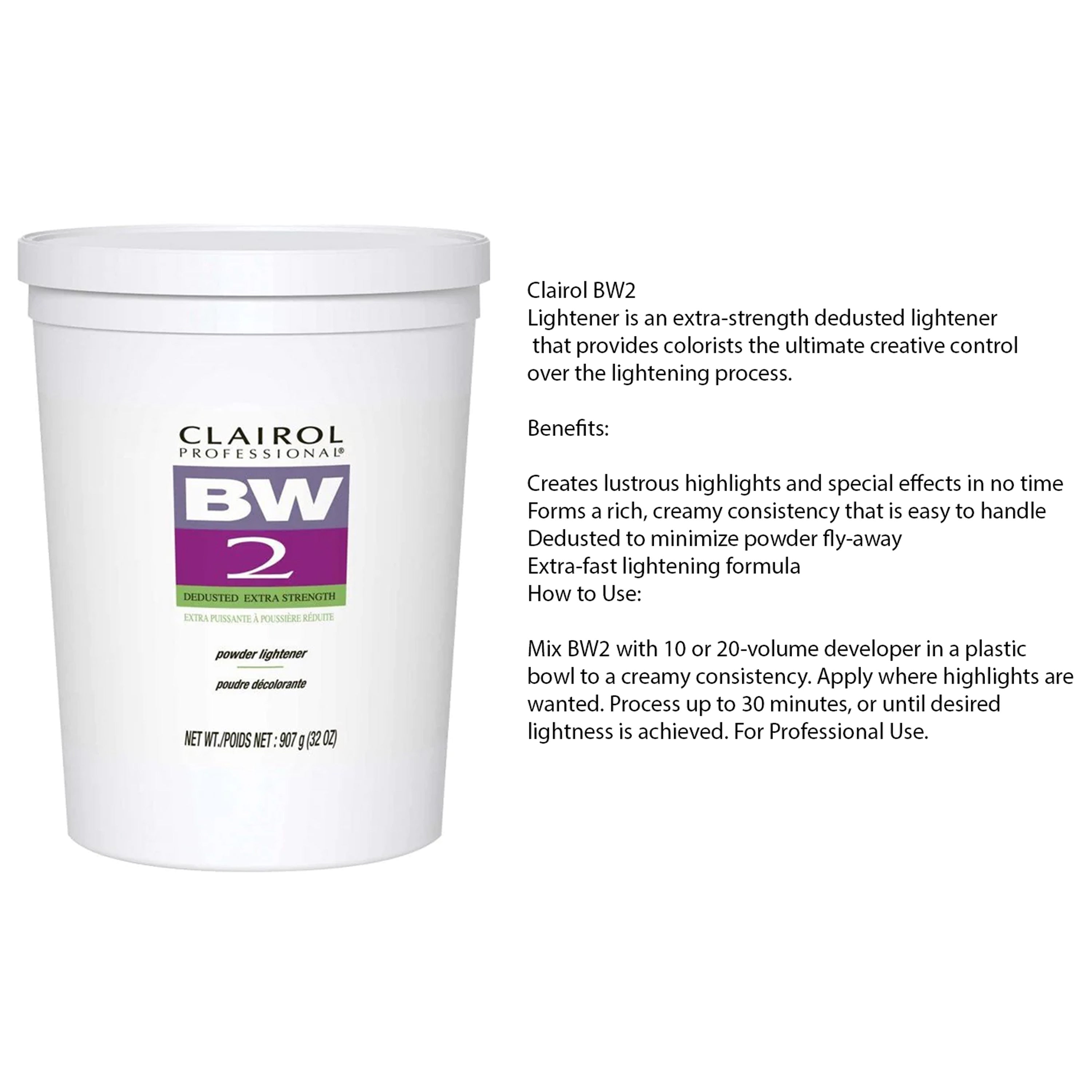 Clairol Basic White 2 Powder Lightener 32oz