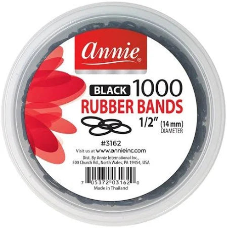 Annie 1000 Black Rubber Bands