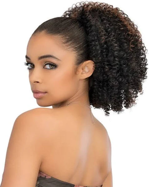 Janet Collection Afro Stylish Drawstring Ponytail Color 1b